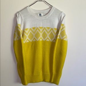 Old Navy Yellow and White Sweater